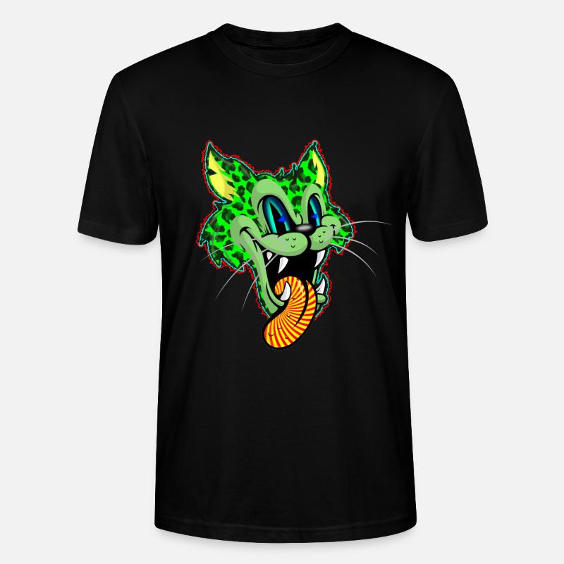 Leopard Grün Comic Psychedelisch - Stanley/Stella Unisex Bio-T-Shirt CRAFTER - Schwarz