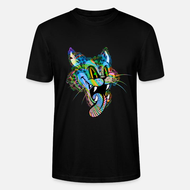Leopard Comic Psychedelic - Stanley/Stella CRAFTER Unisex Organic T-Shirt - black