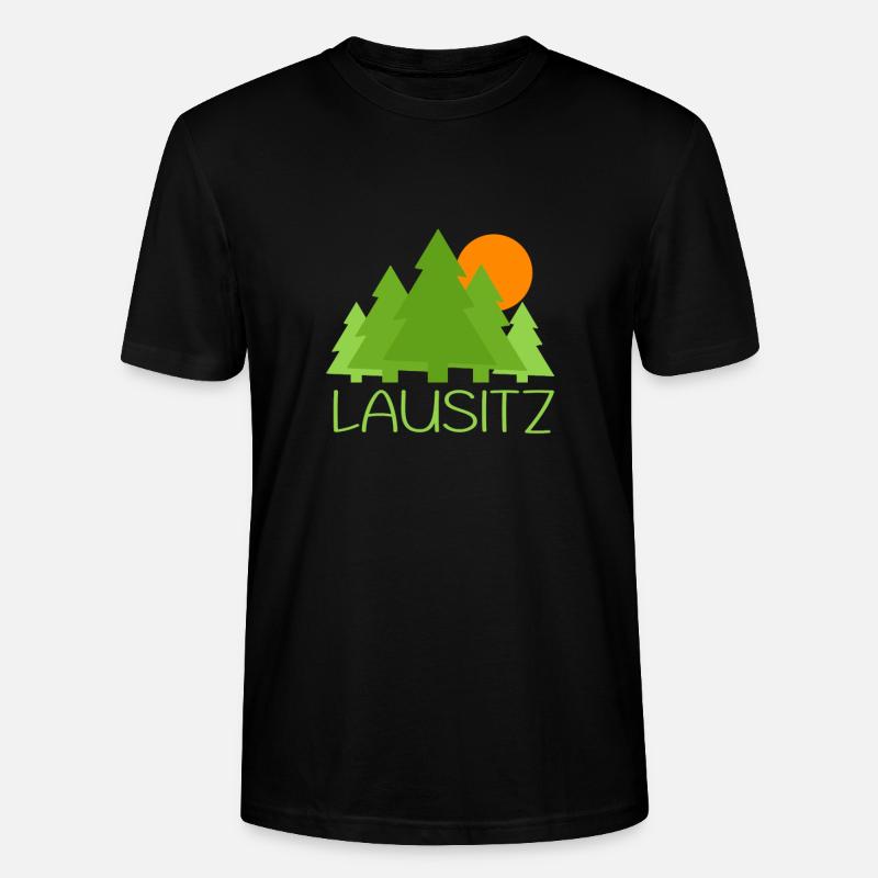 Wald Sonnenuntergang Lausitz - Stanley/Stella Unisex Bio-T-Shirt CRAFTER - Schwarz