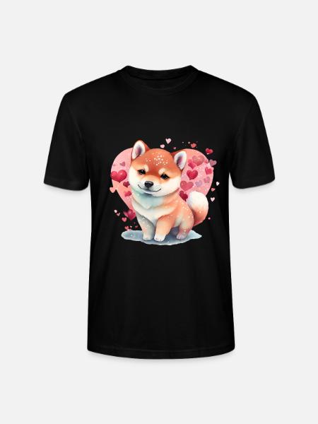 Dog Valentine's Day Gift - Stanley/Stella CRAFTER Unisex Organic T-Shirt - black