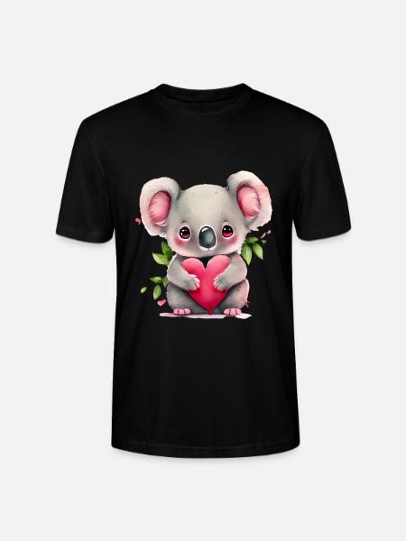 Koala Cadeau de Saint-Valentin - T-shirt bio CRAFTER Stanley Stella Unisexe - noir