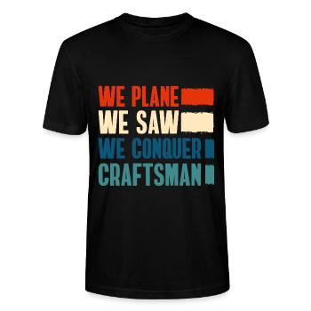 Tool work plumber carpenter - Stanley/Stella CRAFTER Unisex Organic T-Shirt - black - Front - Alina (178cm) & Michal (187cm)
