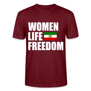 Women life freedom - T-shirt bio CRAFTER Stanley Stella Unisexe - bordeaux - Devant - Alina (178cm) & Michal (187cm)