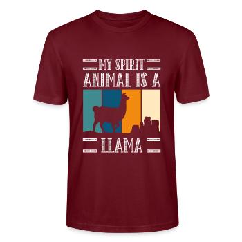 Lama Éleveur d’animaux moelleux - T-shirt bio CRAFTER Stanley Stella Unisexe - bordeaux - Devant - Alina (178cm) & Michal (187cm)