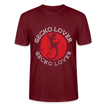 Geckos Tropen Terrarium - Stanley/Stella Unisex Bio-T-Shirt CRAFTER - Burgunderrot - Vorne - Alina (178cm) & Michal (187cm)