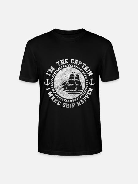 Sailboat Captain Water - Stanley/Stella CRAFTER Unisex Organic T-Shirt - black