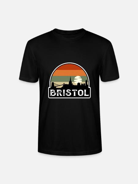 Bristol England Flag Skyline Travel Souvenir - Stanley/Stella CRAFTER Unisex Organic T-Shirt - black