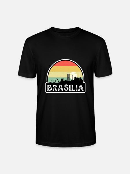 Brasilia Brasil Flagg Skyline Reise Souvenir - Stanley/Stella CRAFTER unisex økologisk T-skjorte - svart