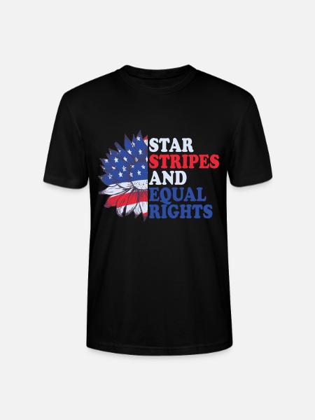 Star stripes and equality - Stanley/Stella CRAFTER Unisex Organic T-Shirt - black