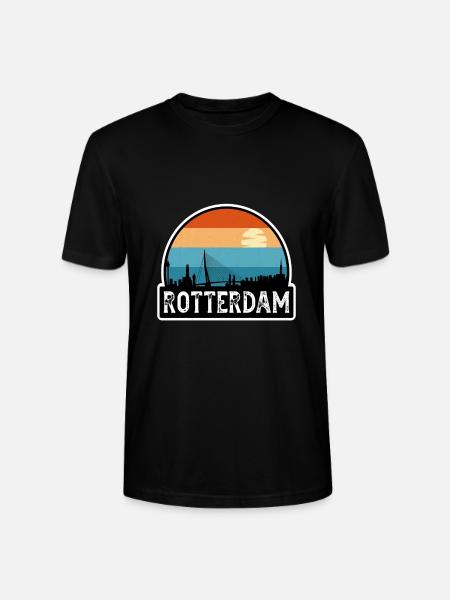 Rotterdam Netherlands Flag Skyline Travel Souvenir - Stanley/Stella CRAFTER Unisex Organic T-Shirt - black