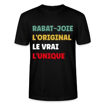 L'original le vrai l'unique Rabat joie - T-shirt bio CRAFTER Stanley Stella Unisexe - noir - Devant - Alina (178cm) & Michal (187cm)
