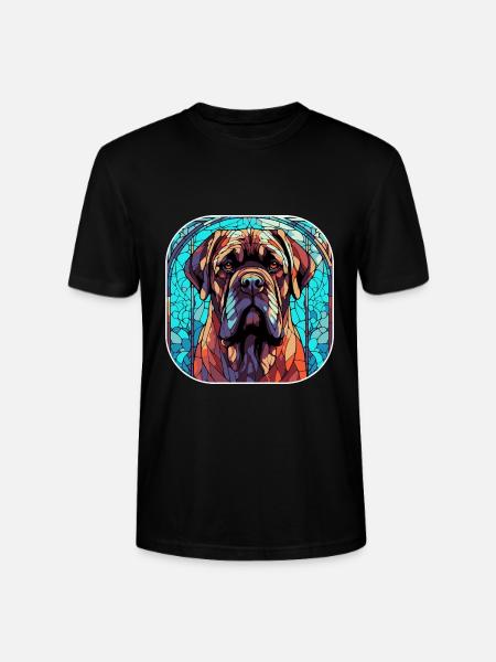 Farverig engelsk mastiff hunderace akvarel glas - Stanley Stella CRAFTER unisex økologisk-T-shirt - sort