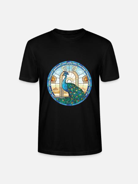Pfauenbunte Aquarell-Tierillustration - Stanley/Stella Unisex Bio-T-Shirt CRAFTER - Schwarz