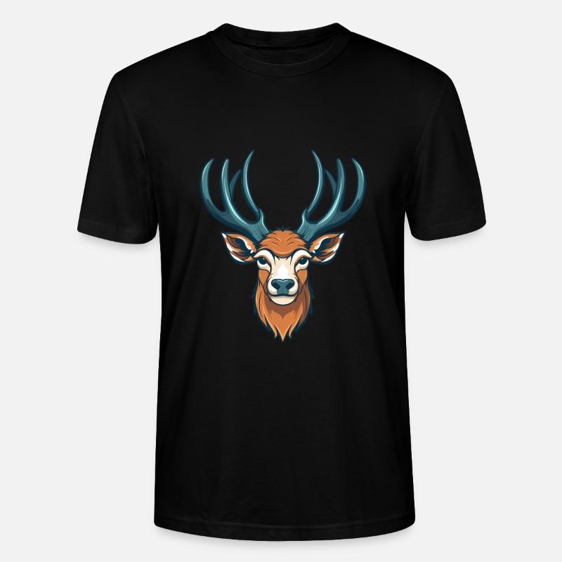 Hirsch, Hirschkopf - Stanley/Stella Unisex Bio-T-Shirt CRAFTER - Schwarz