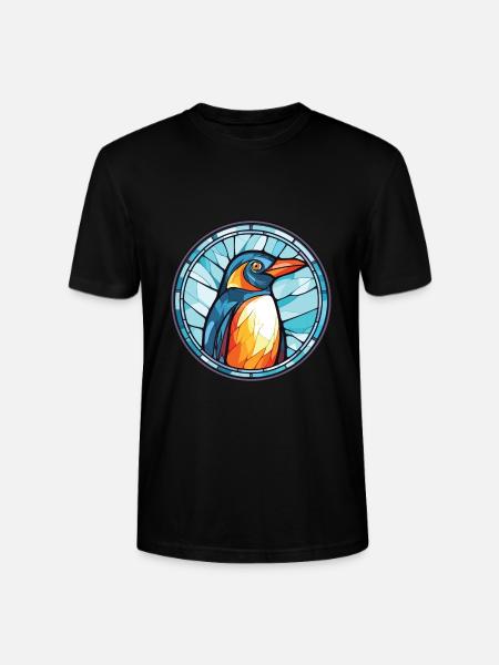 Pinguin Bunte Aquarell-Tierillustration - Stanley/Stella Unisex Bio-T-Shirt CRAFTER - Schwarz