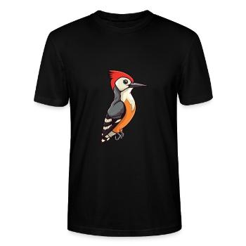 Pic Cartoon Kawaii Aquarelle Illustration - T-shirt bio CRAFTER Stanley Stella Unisexe - noir - Devant - Alina (178cm) & Michal (187cm)
