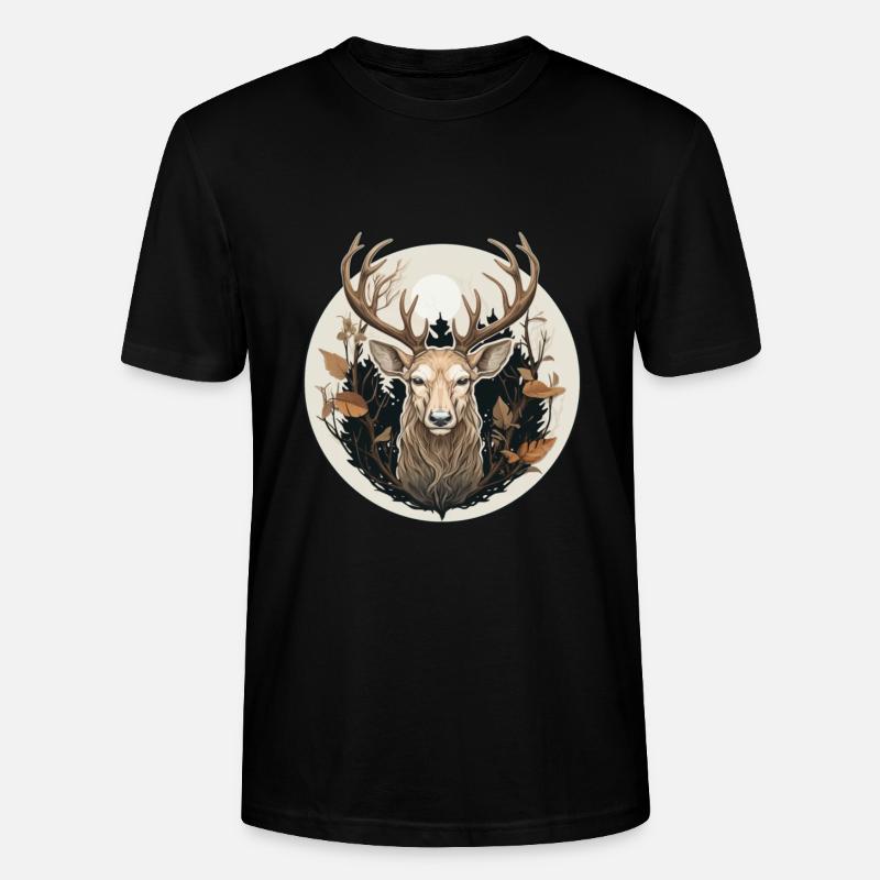 Cerf Nature - T-shirt bio CRAFTER Stanley Stella Unisexe - noir