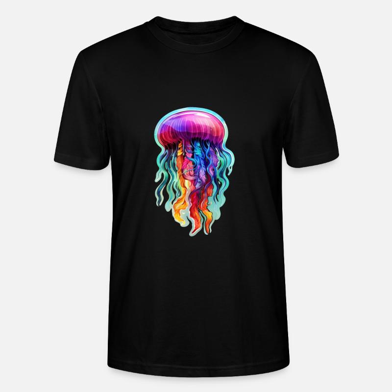 Bunte Qualle - Stanley/Stella Unisex Bio-T-Shirt CRAFTER - Schwarz