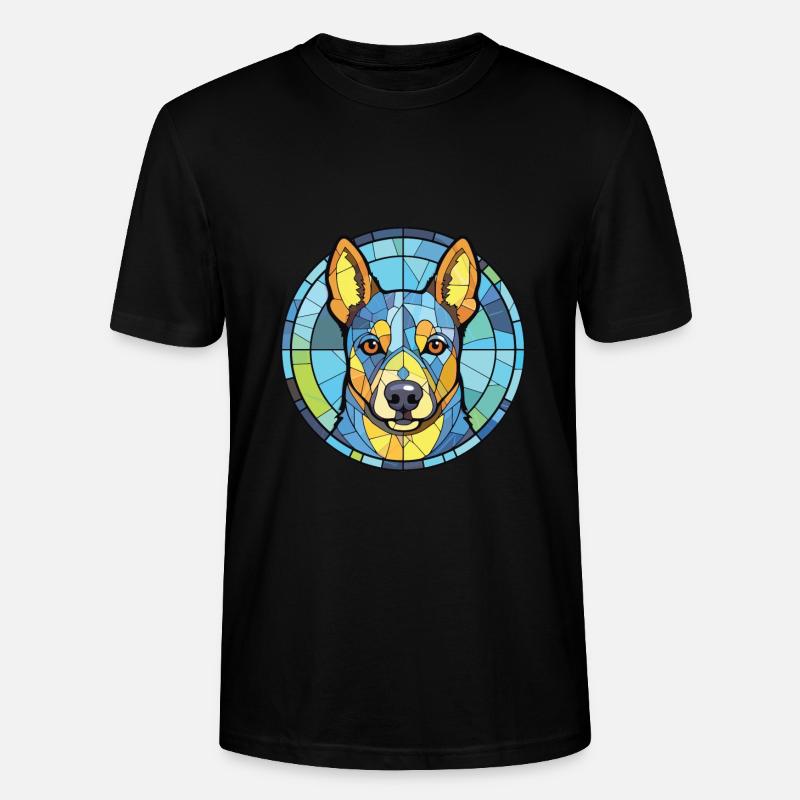 Blaue Heeler-Hunderasse Aquarell-Illustration - Stanley/Stella Unisex Bio-T-Shirt CRAFTER - Schwarz