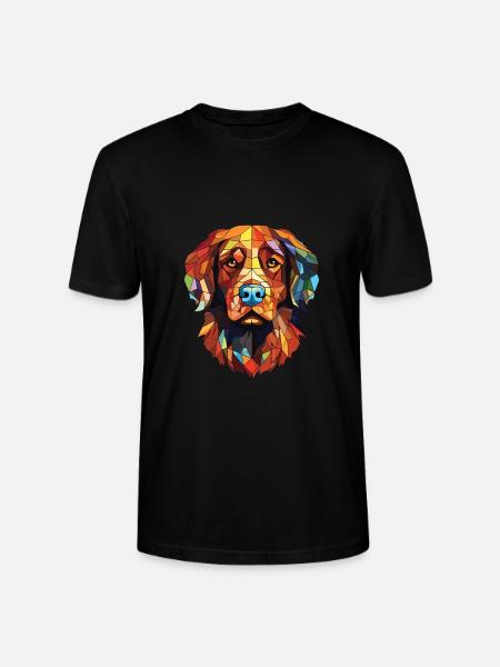Hovawartin koirarodun akvarellilasikuva - Stanley/Stella CRAFTER unisex luomu-t-paita - musta