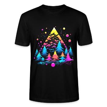 Noël dans les années 80 - T-shirt bio CRAFTER Stanley Stella Unisexe - noir - Devant - Alina (178cm) & Michal (187cm)