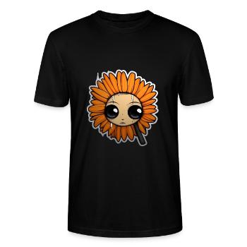 Eye: Orange Flower - Stanley/Stella CRAFTER Unisex Organic T-Shirt - black - Front - Alina (178cm) & Michal (187cm)