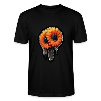 Eye: Orange Flower - Stanley/Stella CRAFTER Unisex Organic T-Shirt - black - Front - Alina (178cm) & Michal (187cm)