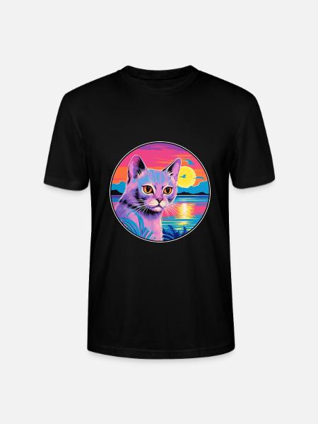 Korat Cat Breed Akvarel tegneserie Kawaii Pet - Stanley Stella CRAFTER unisex økologisk-T-shirt - sort