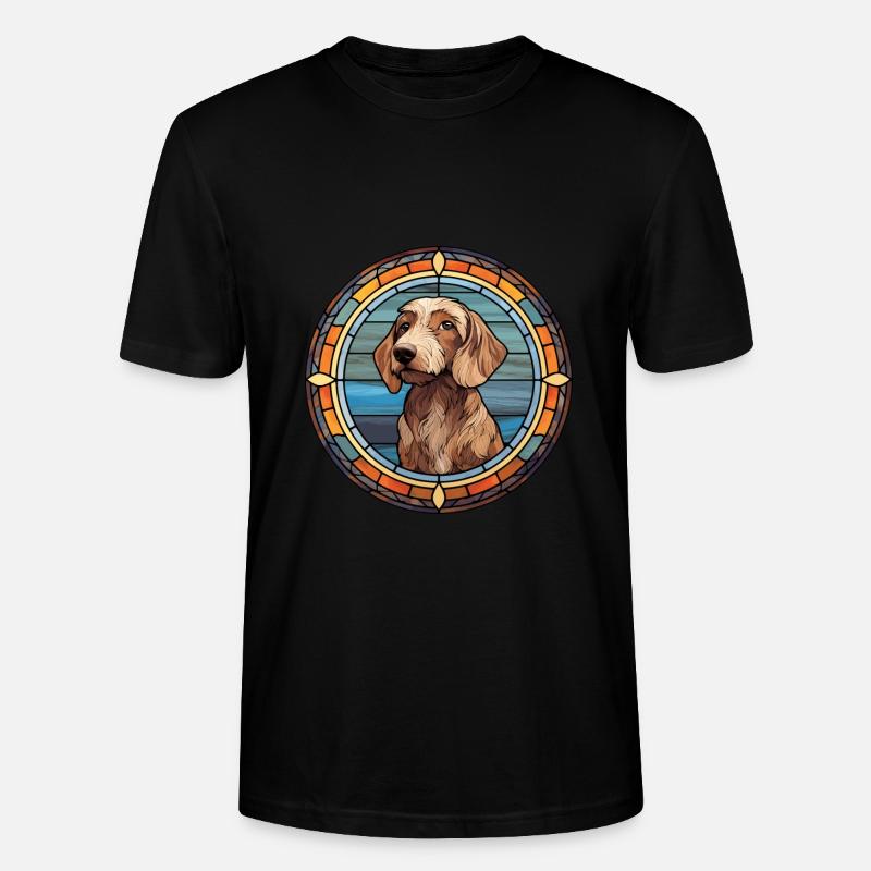Drahthaardackel Hunderasse Buntglasfarbe - Stanley/Stella Unisex Bio-T-Shirt CRAFTER - Schwarz