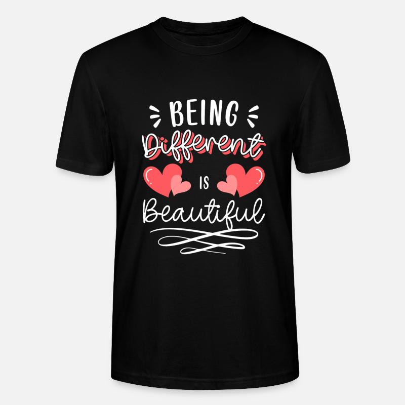 Different, proud, different - Stanley/Stella CRAFTER Unisex Organic T-Shirt - black