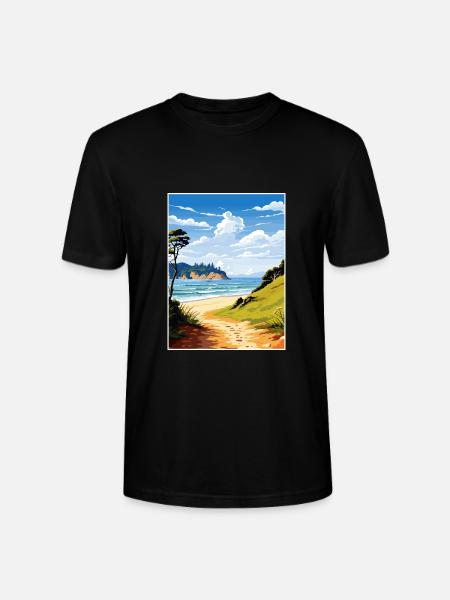 Abel Tasman kystspor New Zealand souvenir - Stanley Stella CRAFTER unisex økologisk-T-shirt - sort