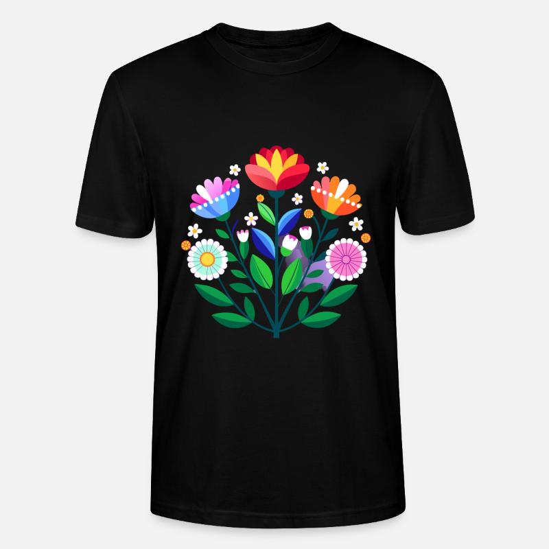 Subtile Bi Pride Blumen - Stanley/Stella Unisex Bio-T-Shirt CRAFTER - Schwarz