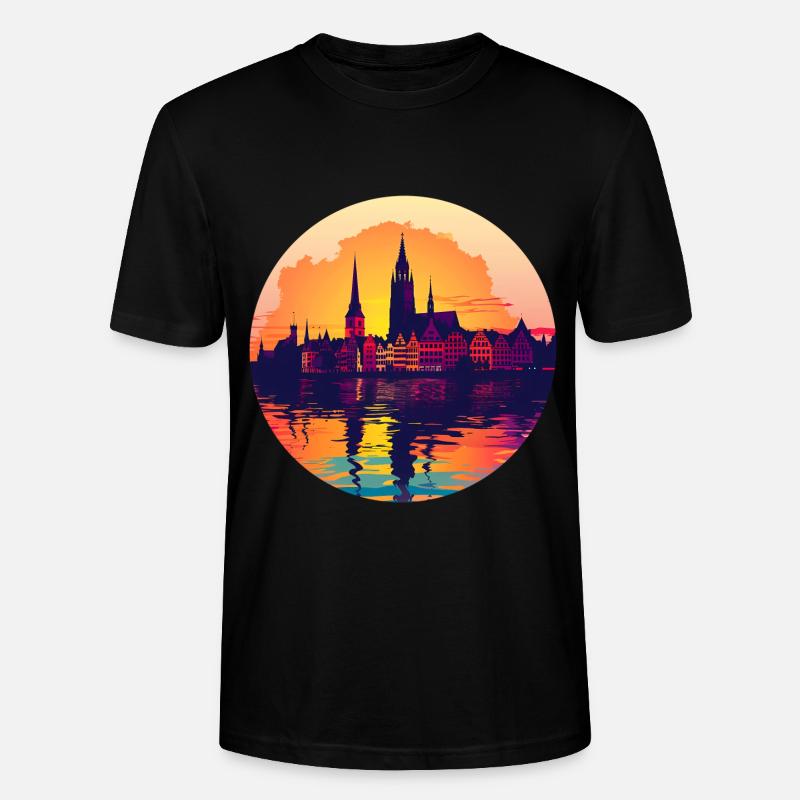 Zwickau Skyline - Stanley/Stella Unisex Bio-T-Shirt CRAFTER - Schwarz