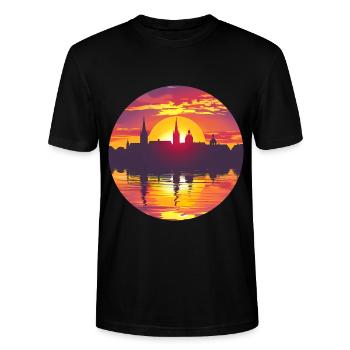 Furth Skyline - Stanley/Stella Unisex Bio-T-Shirt CRAFTER - Schwarz - Vorne - Alina (178cm) & Michal (187cm)
