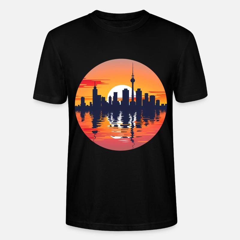 Gelsenkirche Skyline - Stanley/Stella Unisex Bio-T-Shirt CRAFTER - Schwarz