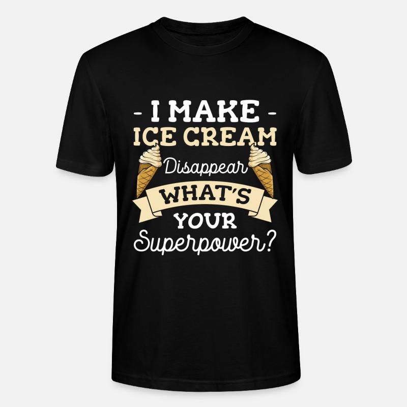 Eiscreme Eiskugel Naschen Speiseeis - Stanley/Stella Unisex Bio-T-Shirt CRAFTER - Schwarz