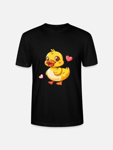 Süßes Entchen Mit Herzchen - Stanley/Stella Unisex Bio-T-Shirt CRAFTER - Schwarz