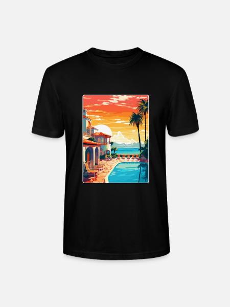 Marbella Spanien Vintage Reseaffisch Souvenir WPA - Ekologisk T-shirt CRAFTER unisex från Stanley/Stella - svart