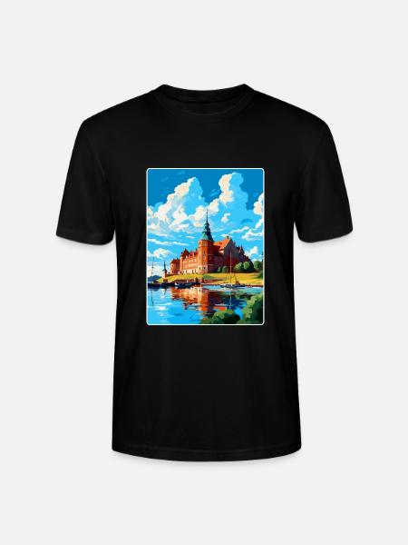 Kalmar Sverige Vintage Reseaffisch WPA Souvenir - Ekologisk T-shirt CRAFTER unisex från Stanley/Stella - svart