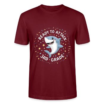 Ready To Attack 3rd Grade - Stanley/Stella CRAFTER Unisex Organic T-Shirt - burgundy - Front - Alina (178cm) & Michal (187cm)