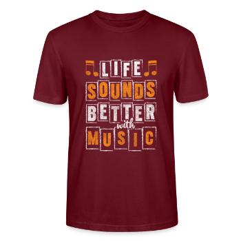 Orchestre musical Music Band - T-shirt bio CRAFTER Stanley Stella Unisexe - bordeaux - Devant - Alina (178cm) & Michal (187cm)