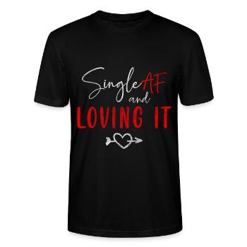 Flirt amusant de rencontres célibataires - T-shirt bio CRAFTER Stanley Stella Unisexe - noir - Devant - Alina (178cm) & Michal (187cm)