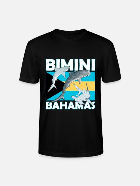 Bimini Bahamas Flag - Stanley/Stella CRAFTER Unisex Organic T-Shirt - black