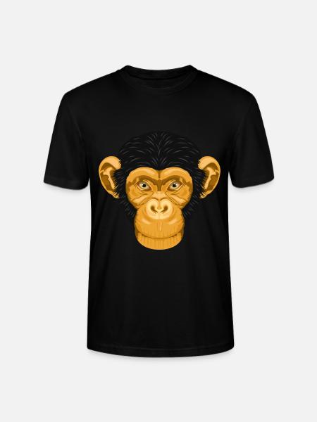 Monkey Chimpanzee Monkey - Stanley/Stella CRAFTER Unisex Organic T-Shirt - black
