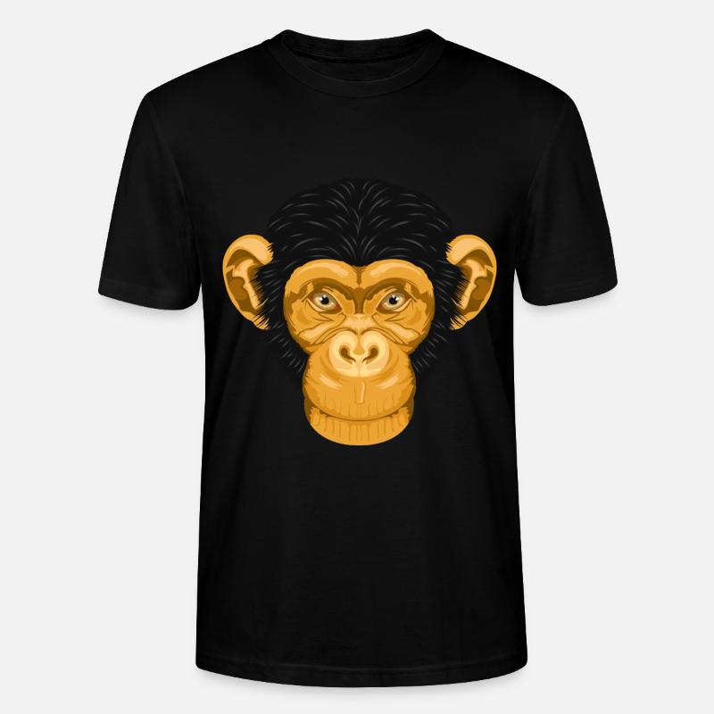 Monkey Chimpanzee Monkey - Stanley/Stella CRAFTER Unisex Organic T-Shirt - black