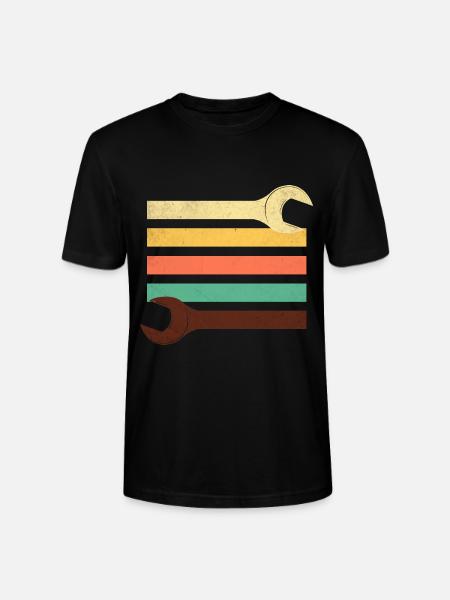 Wrench retro tool craftsman - Stanley/Stella CRAFTER Unisex Organic T-Shirt - black