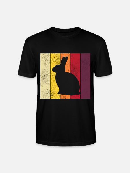 Rabbit Retro Rabbit Easter Gift - Stanley/Stella CRAFTER Unisex Organic T-Shirt - black