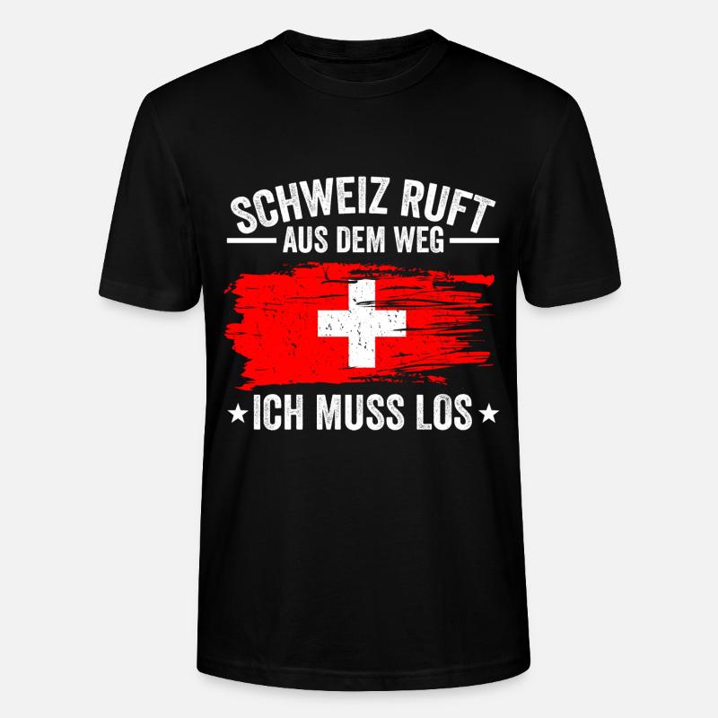 Schweizer Schweiz Geschenk - Stanley/Stella Unisex Bio-T-Shirt CRAFTER - Schwarz