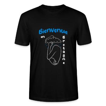 Willkommen in der Bretagne - Stanley/Stella Unisex Bio-T-Shirt CRAFTER - Schwarz - Vorne - Alina (178cm) & Michal (187cm)