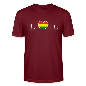 Bolivia - Stanley/Stella CRAFTER Unisex Organic T-Shirt - burgundy - Front - Alina (178cm) & Michal (187cm)